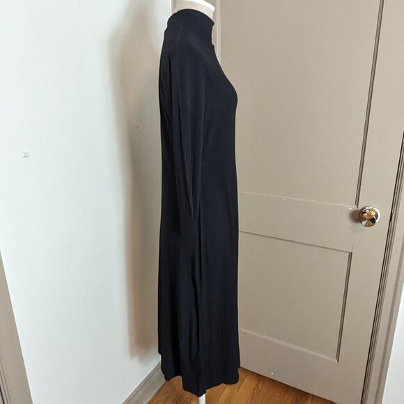 Rachel Zoe Dress Mock Neck Long Sleeve Jersey Knit Shift High Neck Black Small - Picture 5 of 7
